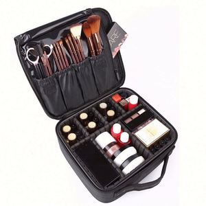 Wholesale Custom Logo Zipper Closure Large Capacity Portable Travel <b>Makeup</b> Pouch <b>Case</b> Bag for <b>Makeup</b> Artists - Product Image 4