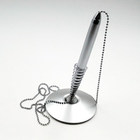 Portalápices personalizable para escritorio de oficina, bolígrafo de Metal con contador de firmas de 1,0mm con cadena y logotipo personalizado de seguridad fija