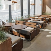 Meubles de restaurant modulaires au design rétro OEM ODM, sièges de comptoir, mobilier commercial, bistrot, café, table et chaises pour café, ensemble de meubles de salle à manger