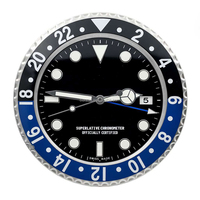 SOL Maßgefertigte 14 Zoll Leuchtende Edelstahl Zeitgenössische Zeiger-Anzeige Kalender Wanduhr Quarz Einseitig ROLAX Wohnzimmer