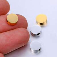 Perles métalliques DIY à petit trou, finition miroir, pour bracelets, colliers et accessoires de boucles d'oreilles, perles plates circulaires en vrac pour la création