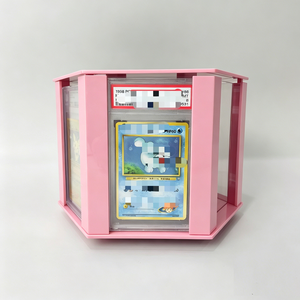 Popular Design Modern Rotating Acrylic Display <b>Stand</b> Custom Easy Assembly Trading Card Grading Slab For <b>Desktop</b> Display - Product Image 1