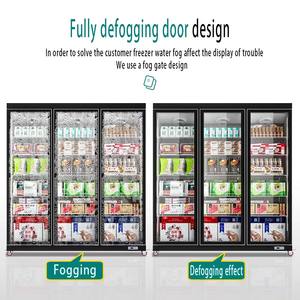 5 años de garantía Congelador de puerta de vidrio 110V - 240V Refrigeración por <span class=keywords><strong>aire</strong></span>-18C-22C Nevera desempañadora vertical con ventilador y función de descongelación - Product Image 4