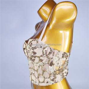 NOVANCE 2022 nuovi Top in pizzo bianco ricamato con paillettes lucide per donna stile etnico cintura petto imbottita a tubo corto - Product Image 3