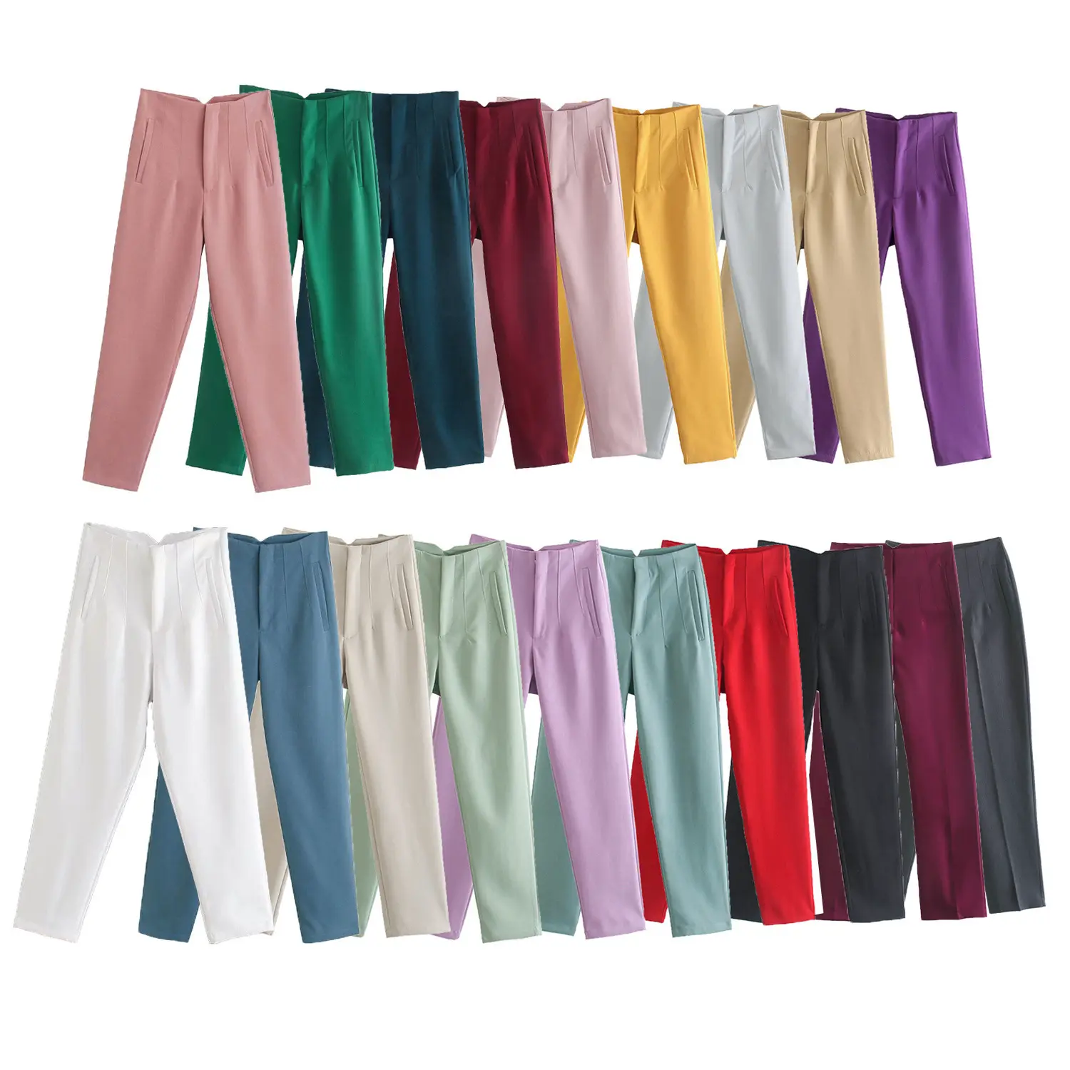 Pantalons décontractés à taille haute assortis à la mode Nouveaux produits Style européen et américain Rétro pour femmes 2023 Été
