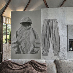 Offre Spéciale – Nouvelle Collection : Ensemble Survêtement et Veste Coupe-Vent Sans Coutures à Fermeture Éclair, Tissé, Décontracté et Ample, Séchage Rapide pour Homme - Product Image 3