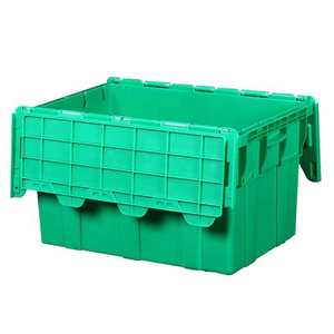 High quality industrial plastic storage crate plastic moving box with lid