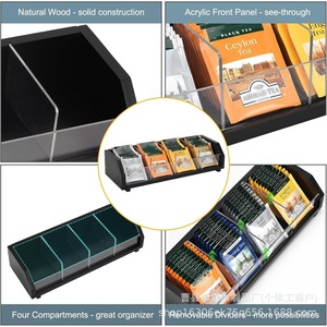 <b>Tea</b> Bag Storage <b>Box</b> Rectangle Removable Standing Type For Coffee <b>Tea</b> Room Organizer - Product Image 3