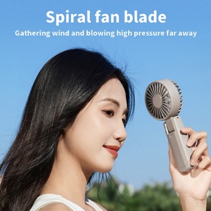 พัดลมมือถือขนาดเล็กพับได้สำหรับฤดูร้อน พัดลมตั้งโต๊ะ ความจุแบตเตอรี่ 2000 มิลลิแอมป์ พัดลมเงียบ ชาร์จผ่านพอร์ต Type-C รองรับ OEM - Product Image 6