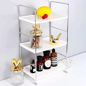 Adjustable Desktop Storage Rack 2 Tier Rectangle Freestanding <b>Bathroom</b> Countertop Organizer For Personal Care <b>Products</b> - Product Image 3
