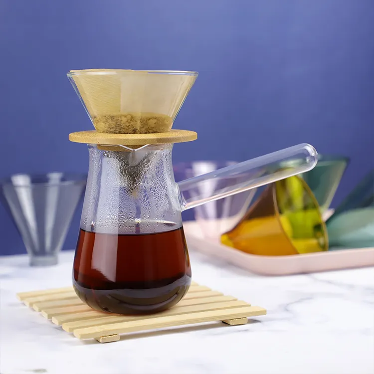 V-Vorm Druppel Beperkt Hittebestendig Glas Hete Koffie Druppelaar Stijl Maker Koffieserver Waterkoker 500Ml Koffie En Theepot Set