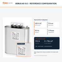 Condensateur Shunt BSMJ auto-réparateur basse tension 480V 10kvar à borne M6 pour distribution d'énergie industrielle