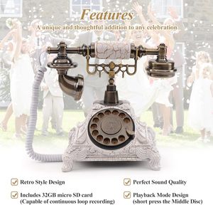 Libro de Visitas de Audio con Teléfono Antiguo para Bodas y Hoteles, Regalo de Navidad con Memoria de 8GB y Batería de 1200mAh - Product Image 2