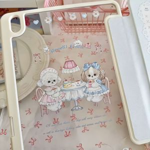 Cute Maid Cat Pattern Transparent <b>Tablet</b> Case Anti Drop Protective Cover For iPad Air5 <b>7</b> 8 9 10 Gen 10.2 Inch Pro - Product Image 2