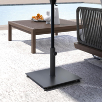 Support de parasol de terrasse robuste JH-Mech avec patins réglables, résistant aux intempéries, base de parasol en acier au carbone noir thermolaqué
