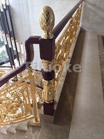 Main courante en laiton coulé de style européen de luxe, dorée, Tiluoke TLK-A29, à fixation au sol pour escaliers, balcons, terrasses et villas