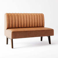 Ensemble de mobilier commercial pour bars, discothèques, cafés, restaurants, hôtels et restauration rapide, avec banquette et canapé en cuir orange moderne