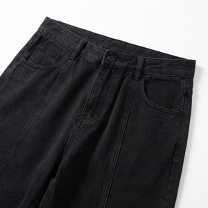 Jeans de mezclilla de pierna ancha de cintura baja, transpirables, ecológicos, de ajuste holgado, color negro grisáceo, estilo vintage para mujer, venta al por mayor de fábrica Wangsheng - Product Image 4