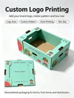 Boîte en carton ondulé kraft recyclé imprimée en quatre couleurs, personnalisée, pour l'emballage de fruits frais (melon, olive) – Vente en gros directe usine Chine