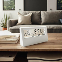 Reloj Despertador Digital LED Transparente de Plástico Electrónico con Logotipo Personalizado, Regalo Creativo, con Temperatura, Humedad y Alarma, Funciona con Pilas, para Escritorio y Hogar
