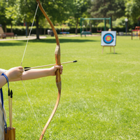 Arc et flèches en bambou de 80 cm avec étui, ensemble de jouets pour enfants et jeunes pour le tir à l'arc, la chasse et le jeu