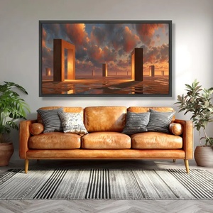 Toile d'art sur le thème des voiliers colorés, paysage marin sur eau calme, affiche imprimée sur toile murale pour la décoration de la pièce - Product Image 4