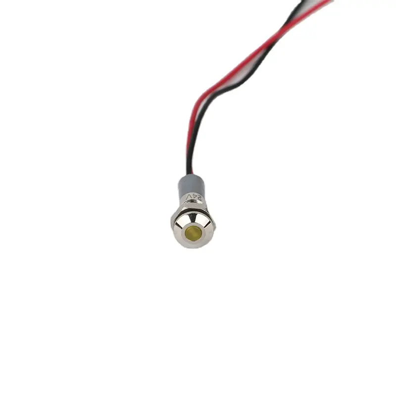 Wholesale 6mm Metal Led Indicator Light With 150mm Wire 3v 6v 12v 24v 36v 48v 110v 220v Waterproof IP67 Signal Pilot Lamp