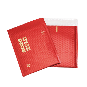 Enveloppe à bulles rouge compostable et biodégradable, sac d'expédition personnalisé, emballage postal imprimé sur mesure - Product Image 4