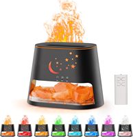 Mini humidificateur d'air 2 en 1, effet flamme, humidificateurs à brume fraîche, 8 couleurs, diffuseur d'huiles essentielles ultrasonique