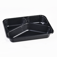 Contenants jetables pour repas, micro-ondables, en plastique CPET, boîtes d'emballage pour salades, 3 compartiments, barquettes alimentaires CPET