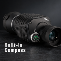 Télescope monoculaire portable 2024 T-10x40 étanche 10X40 pour extérieur, vision nocturne faible luminosité, avec fonction d'éclairage 1000m