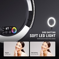 NEEWER RL45C Anneau lumineux LED RGB de 18 pouces à éclairage périphérique de 45 W avec trépied pour téléphone et télécommande