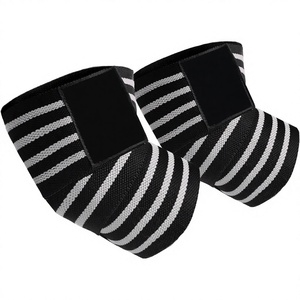 Adjustable Breathable Knee Support <b>Brace</b> Striped Compression Wrap for Strength Training Unisex Hook & Loop Closure - Product Image 1
