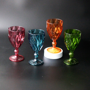 Bicchiere di vino rosso rombico retrò <span class=keywords><strong>Set</strong></span> di 4 calici a gambo alto tazze di Champagne colorate Anti-goccia - Product Image 1