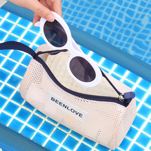 Bolsa de natación de malla Beenlove, color rosa claro, bolsa de almacenamiento portátil para artículos de aseo de viaje, un compartimento - Product Image 4