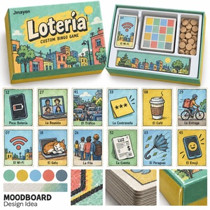 Juego <span class=keywords><strong>de</strong></span> Cartas Educativo Personalizado Tipo Lotería (Bingo Mexicano) para 2-6 Jugadores, Barrio <span class=keywords><strong>De</strong></span> Hoy, Componentes Reciclables y Reutilizables - Product Image 4