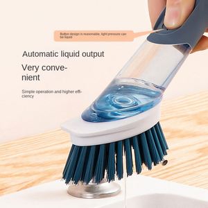 Multifunctional 4-in-1 Plastic Liquid Pot Cleaning Brush Long <b>Handle</b> Kitchen <b>Sponge</b> for Oil Wash Polish - Product Image 1