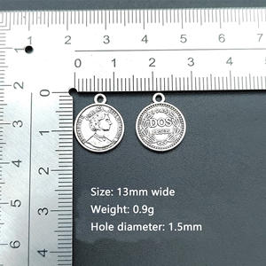 Vente en gros de collier rond tête de reine pièce de monnaie en forme de médaillon pour la fabrication de bijoux pendentifs à breloque - Product Image 3