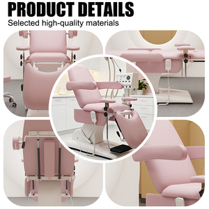 Silla de Examen Ginecológico de 3 Motores, 1820x620mm, Altura Ajustable, Tapicería Rosa, para Uso Clínico - Product Image 3