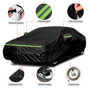 Housse de voiture imperméable pour Volkswagen Beetle 1998-2024 avec porte à fermeture éclair et bandes coupe-vent pour la protection contre la neige, la pluie, la poussière et la grêle - Product Image 2