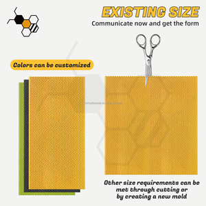 Feuilles de fondation de ruche en plastique pour apiculture, plates et profondes, avec revêtement en cire d'<span class=keywords><strong>abeille</strong></span> jaune, noir, vert, en gros, en option - Product Image 2