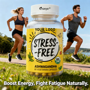 EUR US Hot Sale OEM/ODM Ashwagandha Cápsulas-600 mg Extrato de Ashwagandha para Adulto Energia & Stress Support - Vegan Não-OGM - Product Image 4