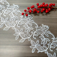 Dentelle brodée soluble dans l'eau de 18 cm, motif floral en écailles de poisson, style vintage, pour robe de mariée, Hanfu, robe de soirée formelle pour femme