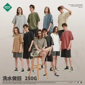 2023 사용자 정의 ARTIEMASTER 100% 코튼 레트로 T 셔츠 남성 도매 짧은 소매 느슨한 클래식 275G 크루 넥 빈티지 셔츠
