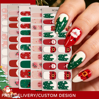 Autocollants pour ongles en gel personnalisés pour les fêtes, Noël, Père Noël, bonhomme de neige, manucure pour marque privée