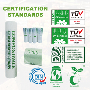 Bán buôn in ấn thực phẩm tack out túi cho bán lẻ siêu thị compostable producebags với logo - Product Image 5