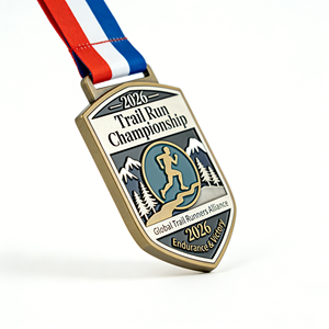 Medalla Deportiva <span class=keywords><strong>de</strong></span> Metal con Relieve 3D en Aleación <span class=keywords><strong>de</strong></span> Zinc, Personalizada OEM ODM 2026, para Trail Running, con Esmalte, Grabado <span class=keywords><strong>de</strong></span> Nombre y Logotipo, Regalo - Product Image 3
