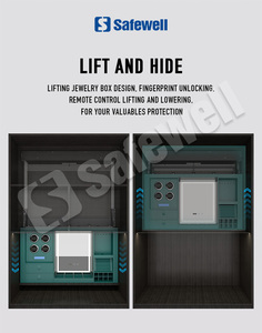 Safewell High-end personalizzazione armadio nascosto sistema di sollevamento intelligente orologio avvolgitore in pelle gioielli di sicurezza Organizer per le donne - Product Image 3
