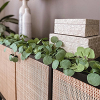 Guirlande artificielle d'eucalyptus, fausses feuilles d'eucalyptus, verdure pour mariage, fête, table, cheminée, mur, décoration intérieure