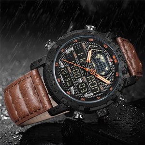 Reloj Deportivo de Cuarzo Analógico LED con Caja de Acero Inoxidable Antiguo y Correa de Cuero para Hombre, Mapa del Mundo 9160, Resistente al Agua, Gran Oferta - Product Image 2